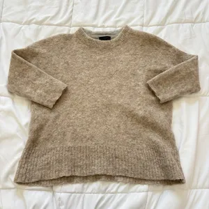 J Crew Womens Small Sweater Alpaca Merino Wool‎ Beige Luxury Preppy Cozy Office thumbnail 1