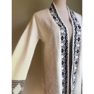 Rachel Zoe Cream Knit Southwestern Boho Long Cardigan Sm whimsi Aztec cozy western sweater‎ thumbnail 5