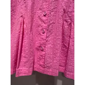 Oliver Bonas Puff Sleeve‎ Pink Blouse Size US 2 100% Cotton Preppy Barbie thumbnail 4