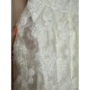 NWT Lulus Delightful Charisma White Embroidered Sequin Mesh Midi Dress Glam Sz S thumbnail 9