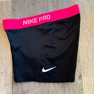 Nike, Nike Pro Athletic Compression Shorts Black with Pink Waistband Sz S thumbnail 3