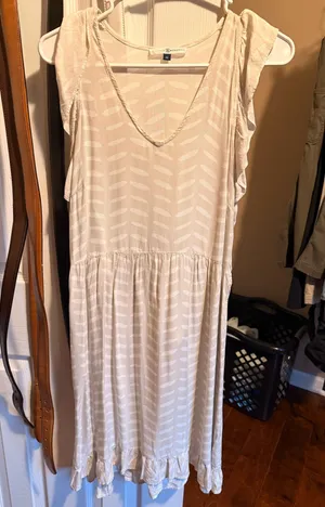 Ivory Mini Dress White Size M thumbnail 1