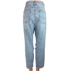American Eagle Blue Light Wash Distressed Stretch Cropped Straight Jeans Size 12 thumbnail 3