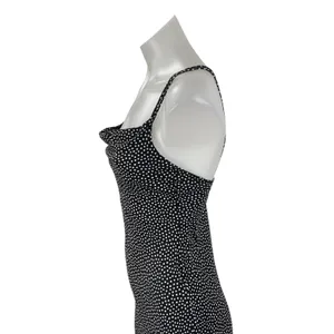 Zara Black Polka Dots Sleeveless Strappy Cowl Neck Cami Slip Maxi Dress Size S thumbnail 3