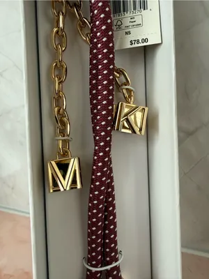 Michael Kors | Burgundy & White Rope Bag Charm/Key Chain thumbnail 2