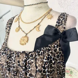 Early 2000's Cheetah Leopard Mesh Bow Babydoll Top S thumbnail 3