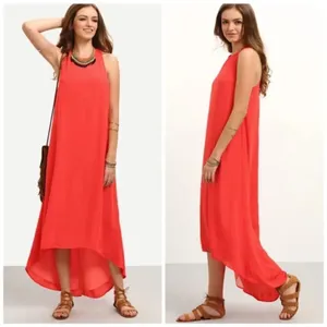 ✨HP✨Red Sleeveless High Low Dress✨ thumbnail 4