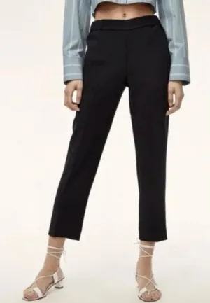 Wilfred Aritzia Black Darontal Crepe Cropped Trousers thumbnail 1