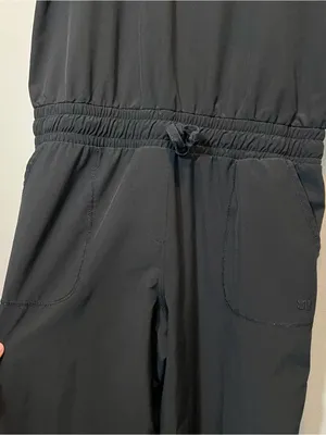 Albion Fit Black‎ Jogger Jumpsuit Travel Lounge Athleisure Pockets Small thumbnail 5