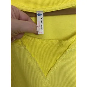 Free People FP Movement Yellow Rugby Match Long Sleeve Oversized Shirt XS thumbnail 3