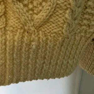 Unbranded Aran Cable Knit Wool Sweater Cream Fisherman Chunky Crewneck thumbnail 5