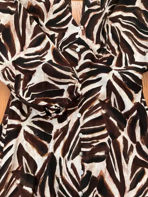 NWT Mango Brown Printed Midi Dress thumbnail 4