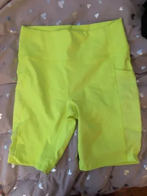 Neon Yellow Mila High Waisted Pocket Shorts thumbnail 3