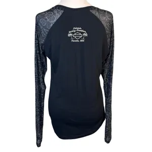 Harley-Davidson Mesh Sleeve Shirt Womens L Black Orlando FL Graphic Biker Moto‎ thumbnail 5