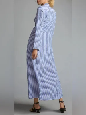 Anthropologie Porridge Tie-Front Shirt Dress XL thumbnail 4