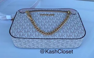 Michael Kors Powder Blush Jet Set Large Chain Crossbody Purse thumbnail 7