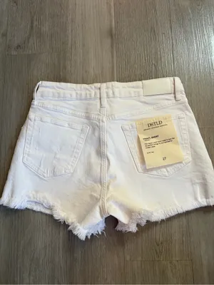 DSTLD White High Rise Button Fly Denim Cutoff Shorts Size 27 NWT thumbnail 4