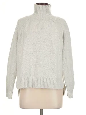 Gilli Women's Size Medium Mock Neck Turtleneck Sweater Light Gray Stretch LT1243 thumbnail 1
