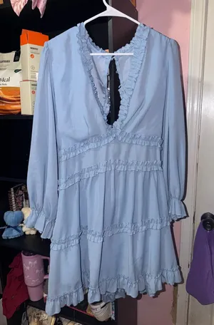 Oasis Boutique Long Sleeve Blue Dress thumbnail 1