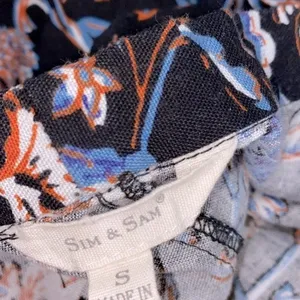 Sim & Sam black floral kimono top size small thumbnail 5