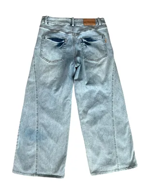 Retrofete Women’s Giselli Low Rise Ruched Wide Leg Jeans Vintage Celeste Wash 27 thumbnail 6