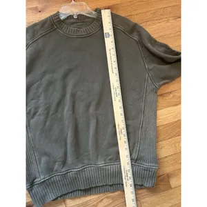 Aerie Down To Earth Oversized Crew Sweatshirt Olive Green Size XXS Comfort Cute thumbnail 9