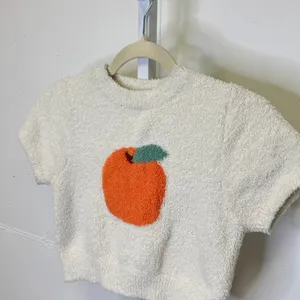 Cider Georgia Peach Cropped Fuzzy Tee Small Baby Tee Streetwear‎ Off White thumbnail 5