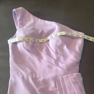 Purple Chiffon Asymmetrical One-Shoulder Formal Bridesmaid Dress Leg Slit Size 6 thumbnail 12