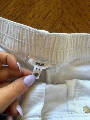 Aerie White Jean Shorts thumbnail 2