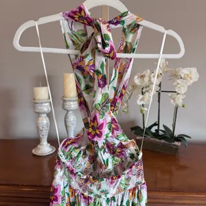 MISA Los Angeles Karolina Flora Exotica Halter Midi Dress NWT Small thumbnail 7