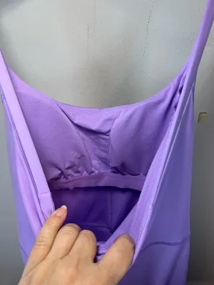 All In Motion Athletic Romper Body Suit Lilac Purple Shelf Bra Bike Shorts Large thumbnail 9