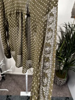 B69. Free People olive green button up blouse -oversized fit thumbnail 6