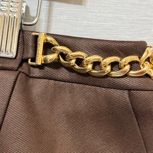 Marc New York Andrew Marc Brown Faux Leather Wrap Midi Skirt Gold Chain M3MSE247 thumbnail 4