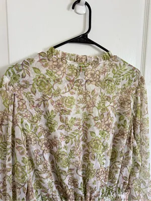 MisA Los Angeles Floral Mini Dress in Green Goddess thumbnail 9