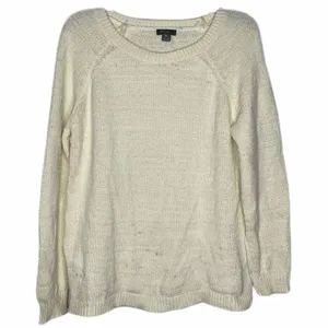 NWOT Eddie Bauer Womens Sweater Size Large Cream‎ thumbnail 1