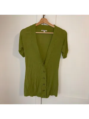 Peppe Peluso $168 Woman’s S Green Short Sleeve Button-Up Cardigan Shirt Size S thumbnail 3