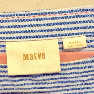 Anthropologie MAEVE NAUTICAL SULLIVAN BLUE WHITE STRIPED BOXY OVERSIZED TOP S thumbnail 7