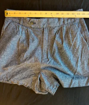 Banana Republic Blue Herringbone Chambray Linen Cotton Shorts Size 8 4in Inseam thumbnail 1