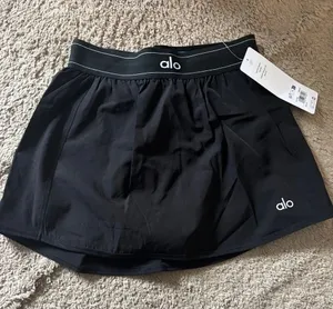 Alo black tennis skirt with built in shorts thumbnail 1