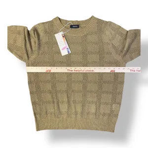 Dokotoo‎ NWT 3/4 Sleeve Scoop Neck Knit Blouse Womens Size L Brown thumbnail 4
