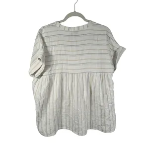 Madewell Lakeline Popover Shirt Schulner‎ Stripe Coastal 100% Cotton Womens XS thumbnail 7