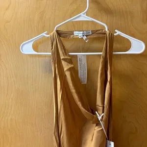 Young Fabulous & Broke Midi Dress Women XS Gold Halter Backless Cowl Neck thumbnail 2