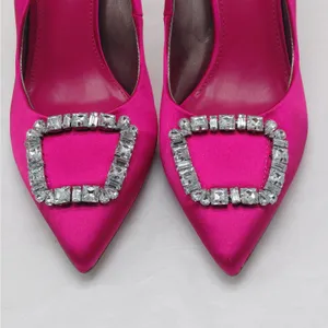 Sam Edelman Womens Pumps Sz 7.5 Pink Satin Rhinestone Heels Formal Wedding Party thumbnail 6