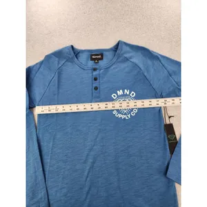 NWT Diamond Supply Co. Womens Sz XSMALL Washed Blue Henley‎ Long Sleeve Shirt XS thumbnail 5