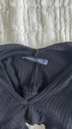 Abercrombie Black High Neck Crop Top thumbnail 2