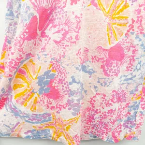 Lilly Pulitzer Womens Balleta Linen Starfish Coral Print Beach Coverup Size M thumbnail 3