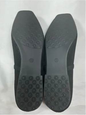 Athmile Women’s Slip On Mary Jane Flats 11 Black Mesh Square Toe Strap Solid thumbnail 6