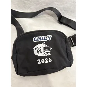 Ododos Black Nylon Belt Bag Emily 2026‎ Wolf Graphic Waist Pack Crossbody thumbnail 2