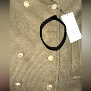 NWT ZARA WOOL BLEND DOUBLE-BREASTED COAT KHAKI Green Bloggers Fave Oversize READ thumbnail 14
