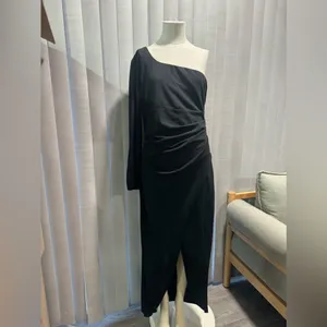ZESICA one shoulder long sleeve ruched dress ✨ thumbnail 7